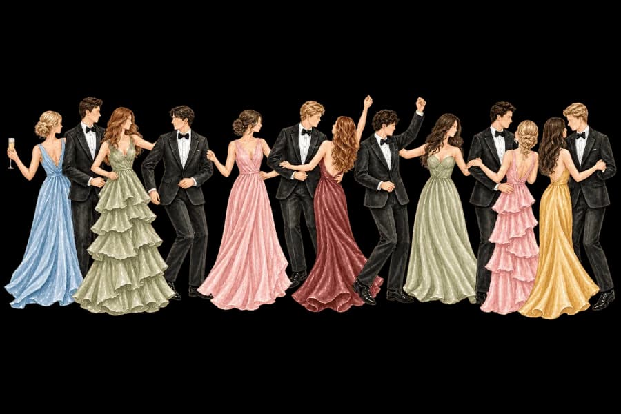 Invitados con vestimenta formal